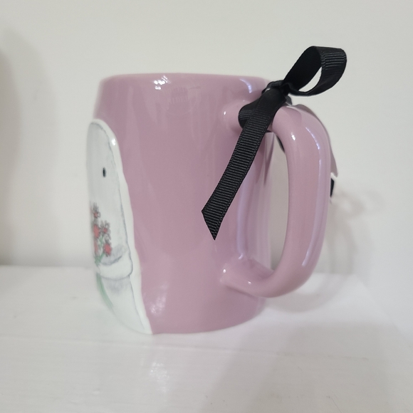 Purple Cute Ghost Rae Dunn Mug HEY BOO Halloween Rae Dunn Ghost with Flowers Mug - Picture 4 of 6